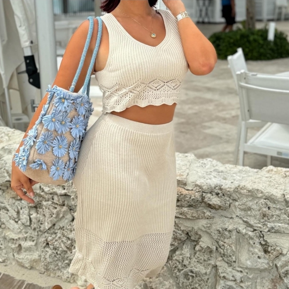 House of Harlow 1960 crochet two piece set size M